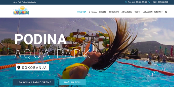Novi sajt akva parka Podina